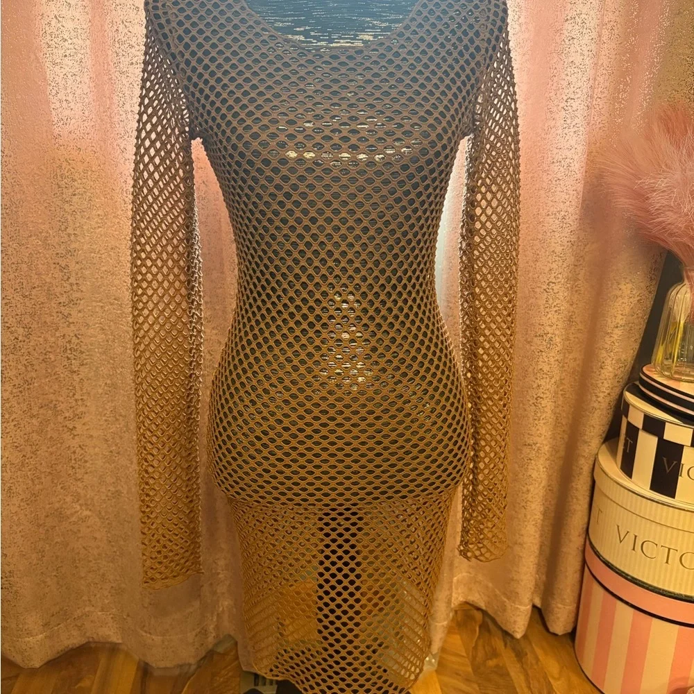 Mesh Tan Swimsuit Cover Up